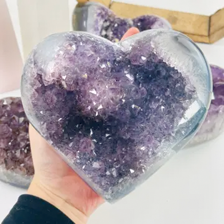 Geode Heart Amethyst Geode Crystal Heart – RSVP Style