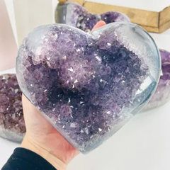 Amethyst Geode Crystal Heart, FAIRE - RSVP Style