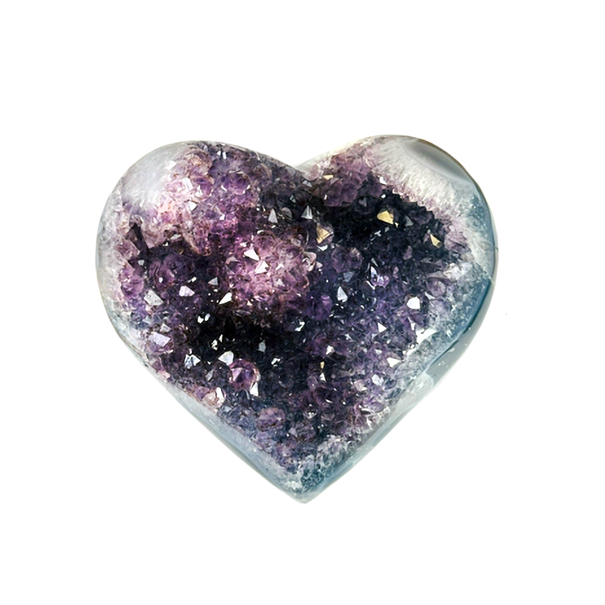 Amethyst Geode Crystal Heart, FAIRE - RSVP Style