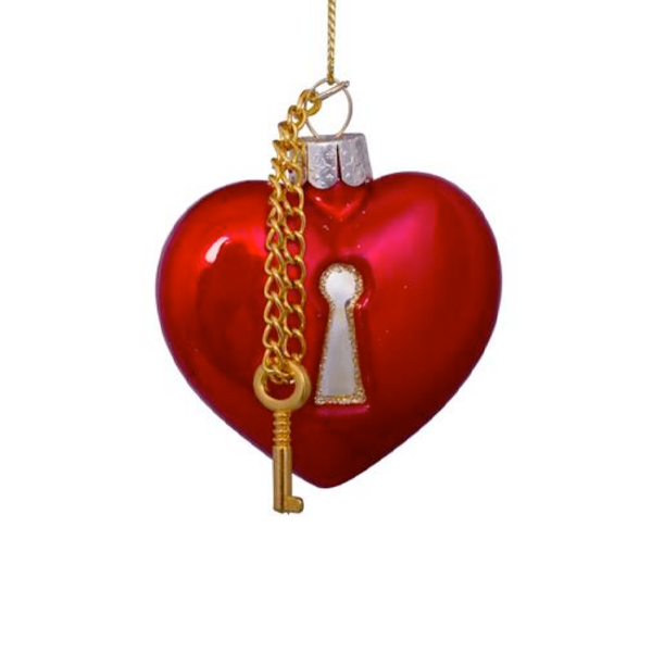 Heart Lock with Key Ornament, VONDELS - RSVP Style
