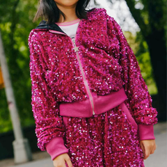 Dazzle Sequin Set in Fuchsia