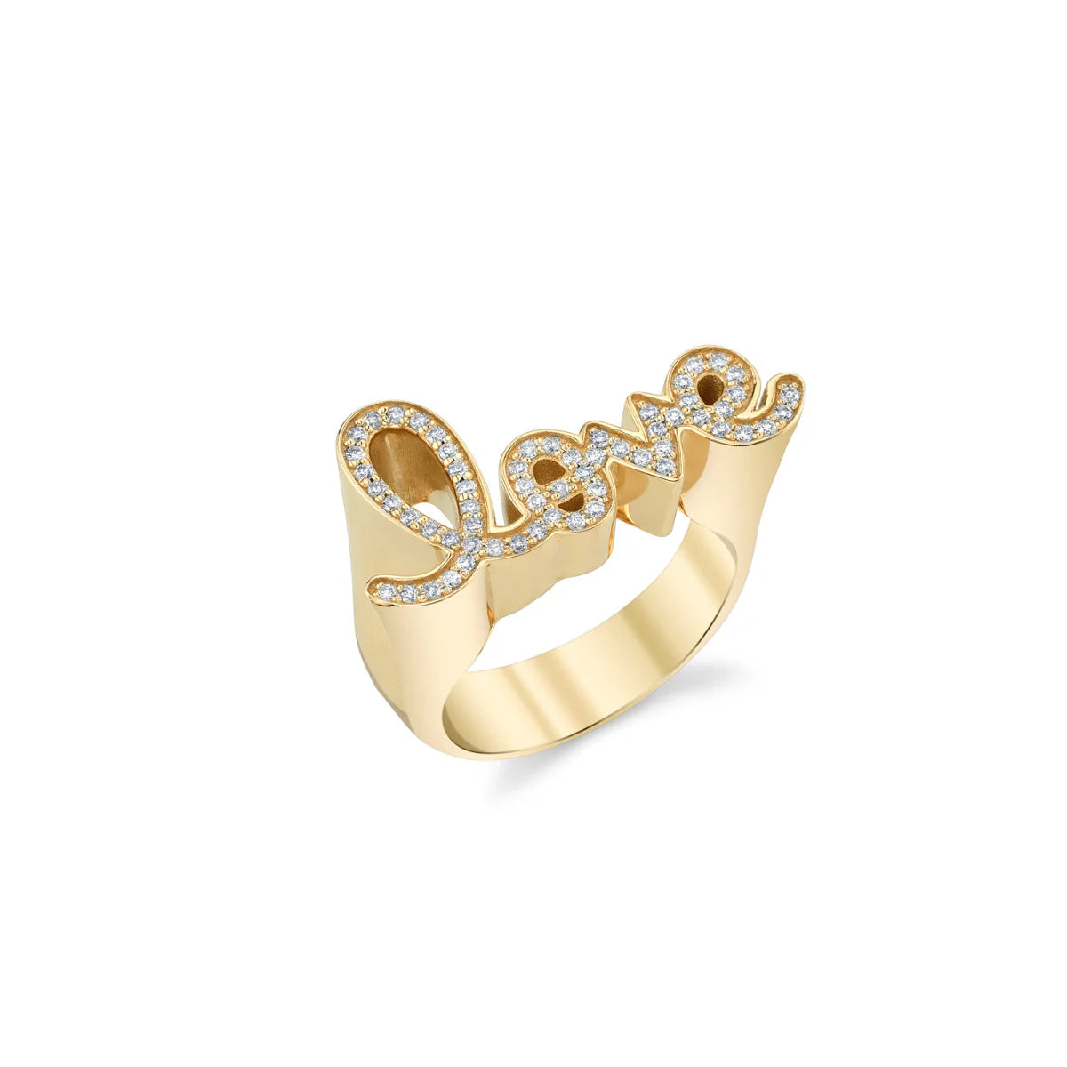 Signet Ring With R Script Love Script Block Signet Ring – RSVP Style