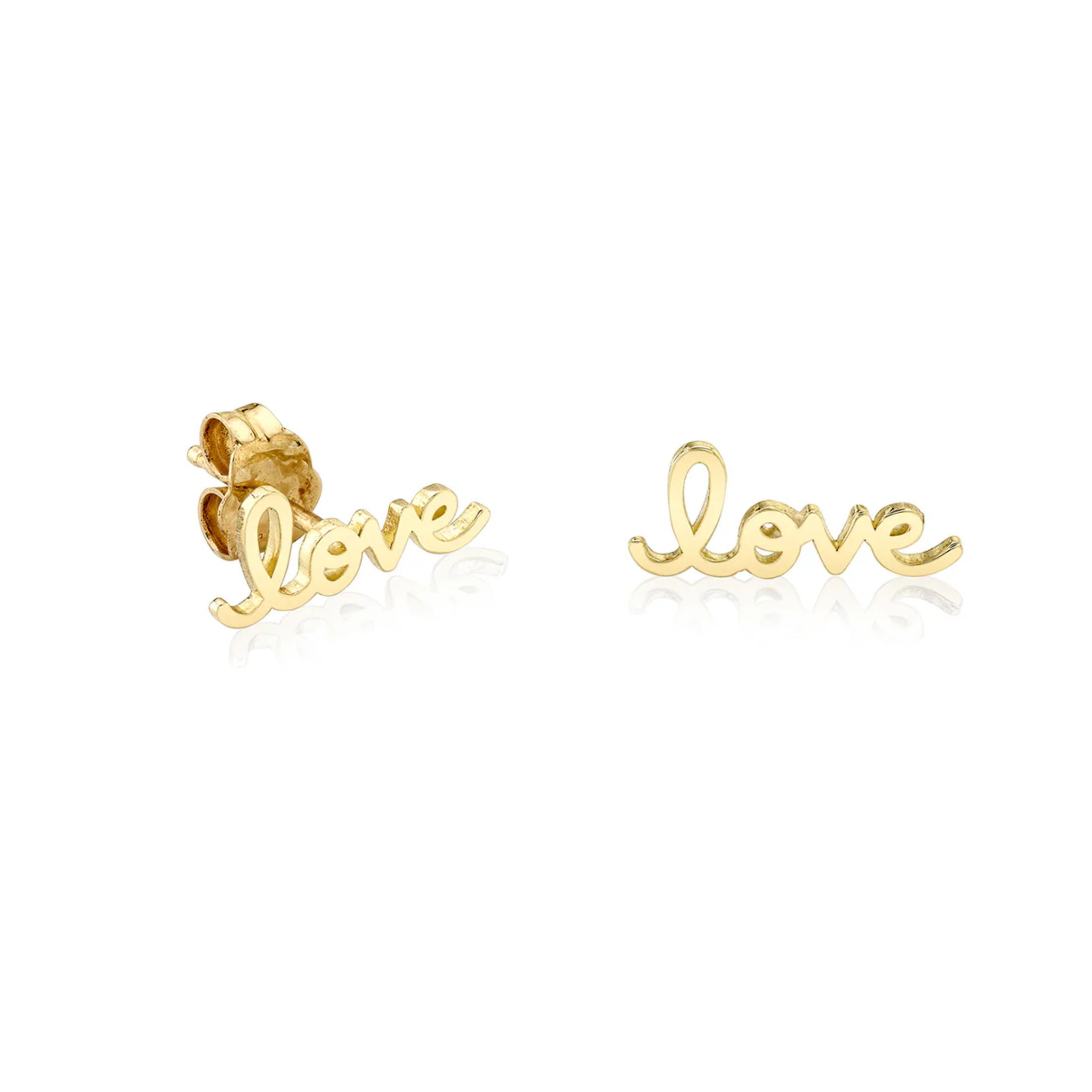 Love Script Gold Studs, Sydney Evan - RSVP Style