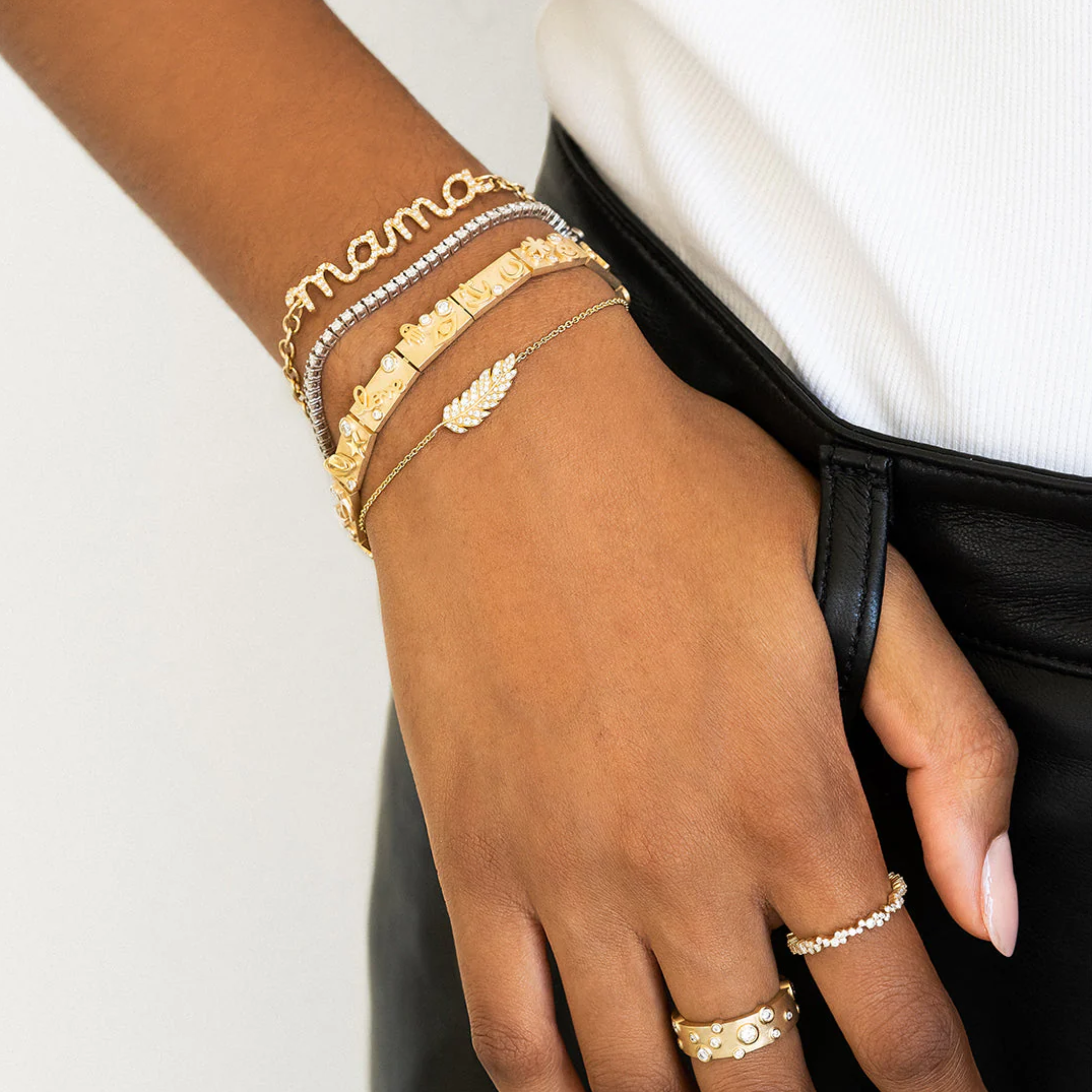 Mama Gold & Diamond Bracelet, Sydney Evan - RSVP Style