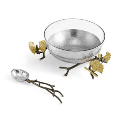 Butterfly Ginkgo Glass Nut Dish with Spoon, MICHAEL ARAM - RSVP Style