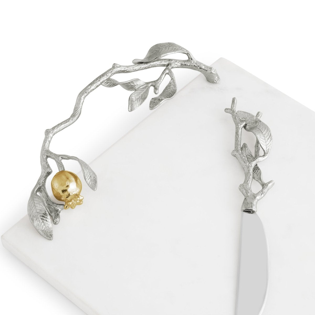 Pomegranate Silver & Gold Cheese Board & Spreader, Michael Aram - RSVP Style