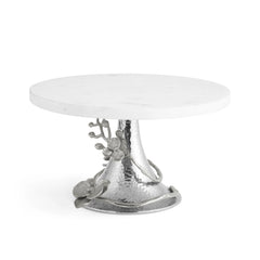 White Orchid Marble Cake Stand