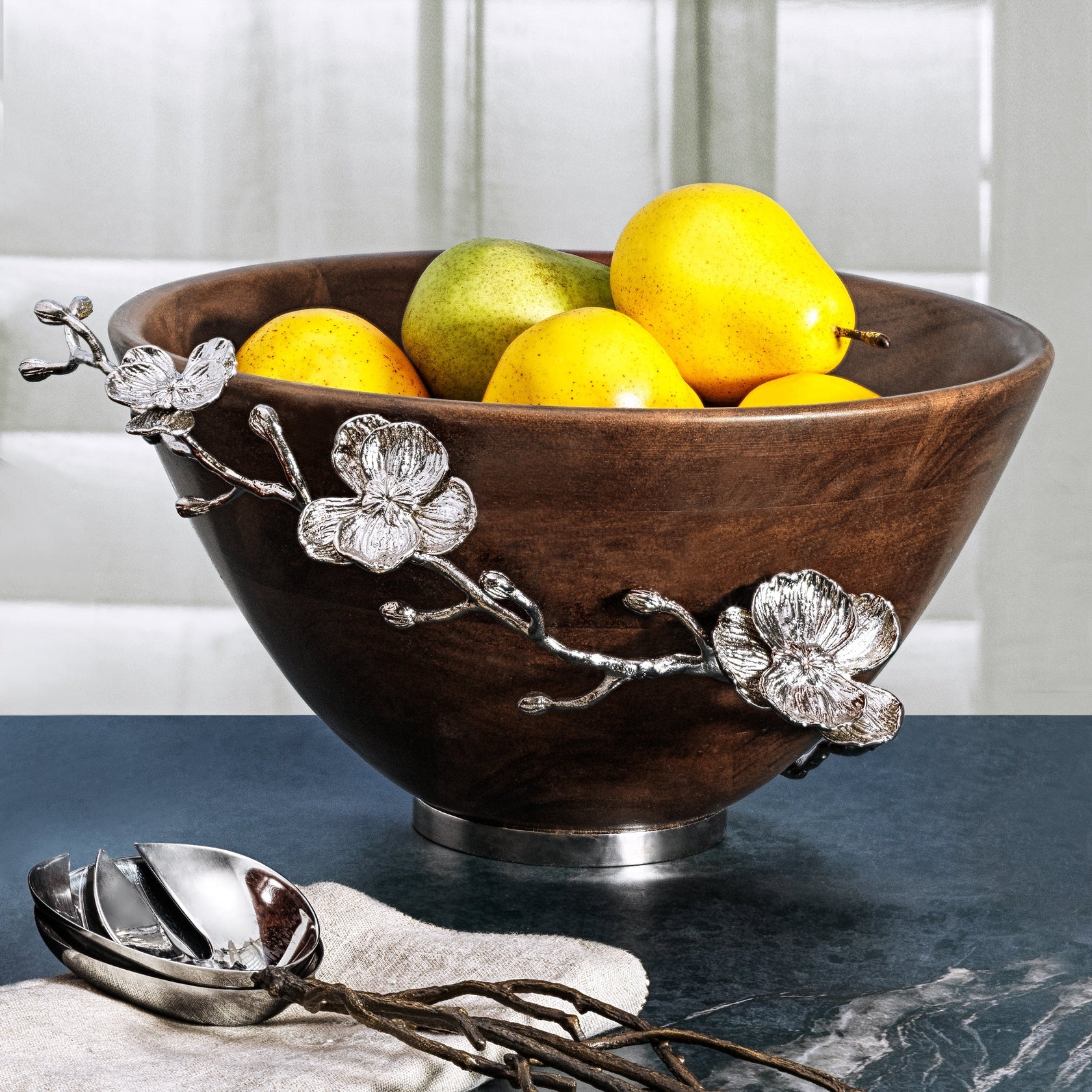 White Orchid Wood Salad Bowl, Michael Aram - RSVP Style