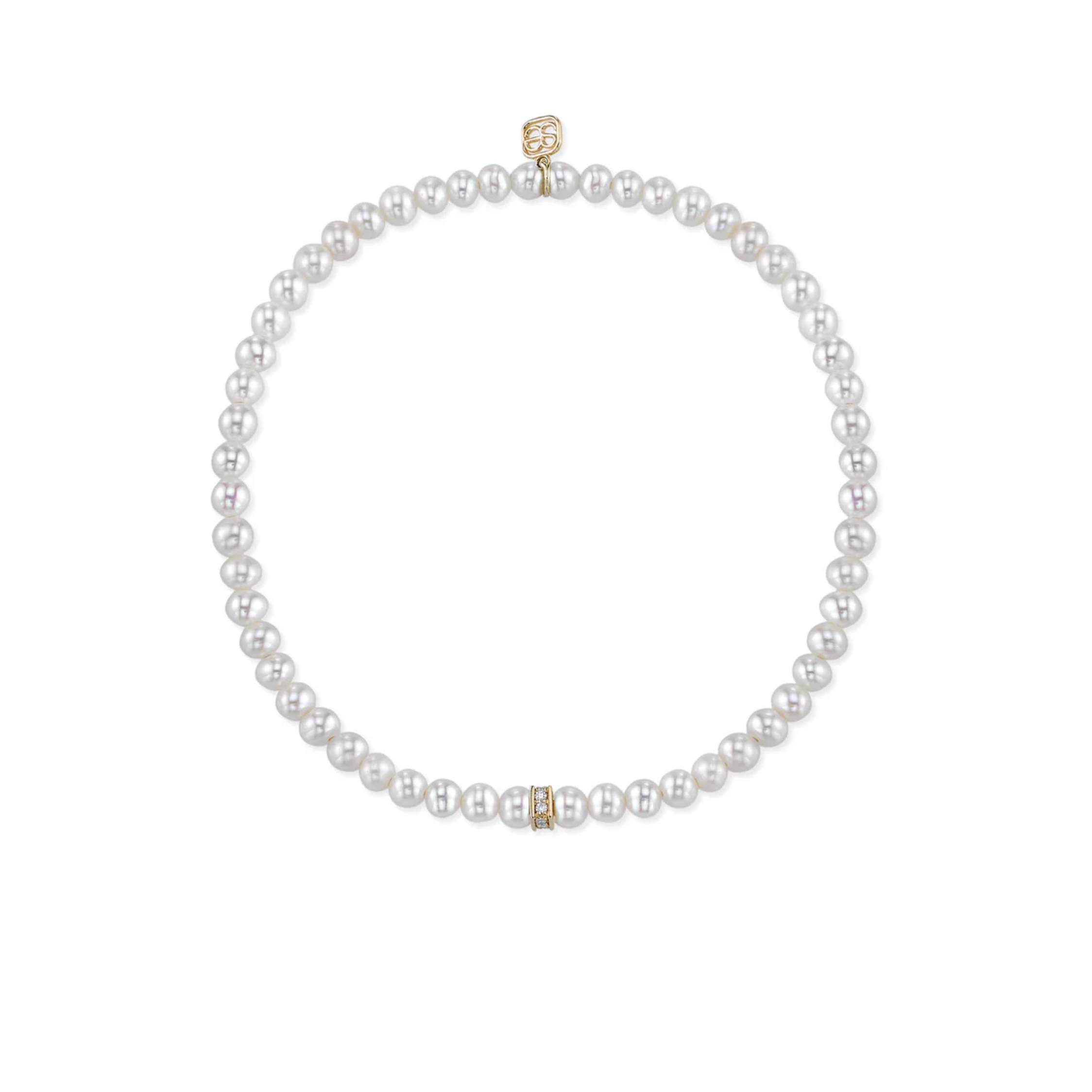 Gold & Diamond Rondelle Pearl Bracelet, Sydney Evan - RSVP Style