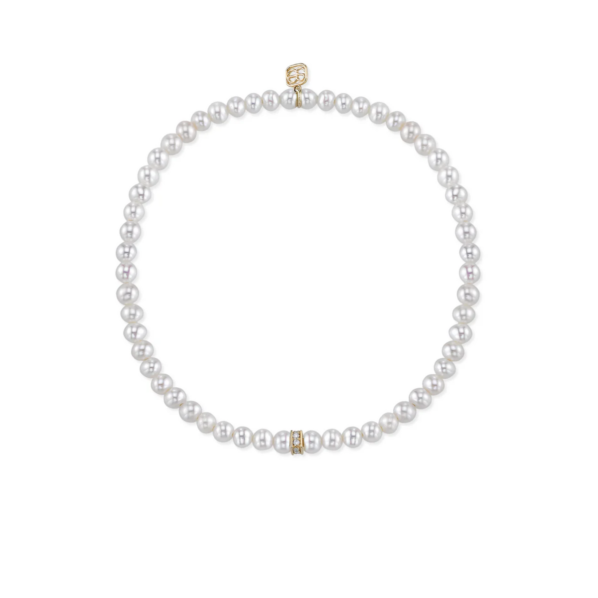 Gold & Diamond Rondelle Pearl Bracelet, Sydney Evan - RSVP Style