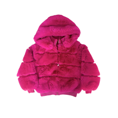 Raspberry Poof Fur Coat