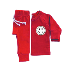 Smiley Red Lounge Set, Lucky Panda Kids - RSVP Style