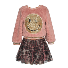 Sherpa Sequin Happy Face Dress, Hannah Banana - RSVP Style
