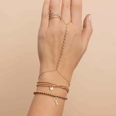 Tiny Heart Gold Beaded Bracelet, Sydney Evan - RSVP Style