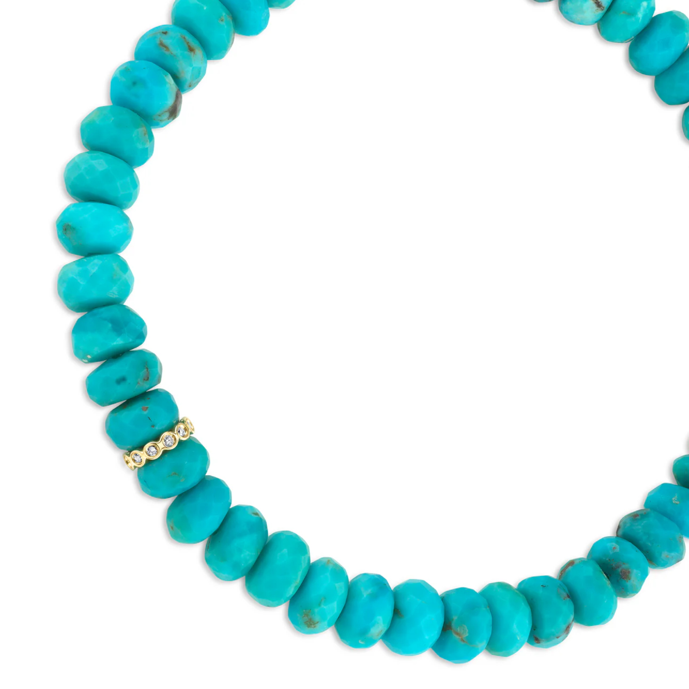 Gold & Diamond Rondelle Turquoise Bracelet, Sydney Evan - RSVP Style