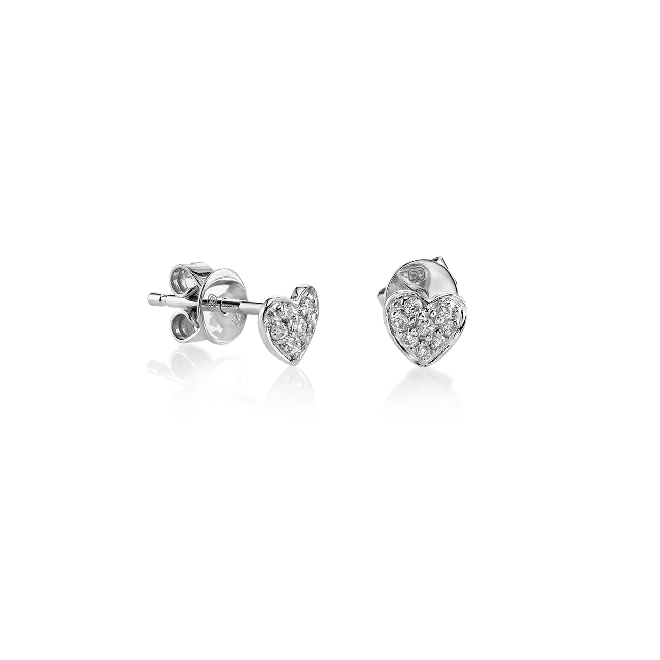 Heart Gold & Diamond Pave Studs, Sydney Evan - RSVP Style