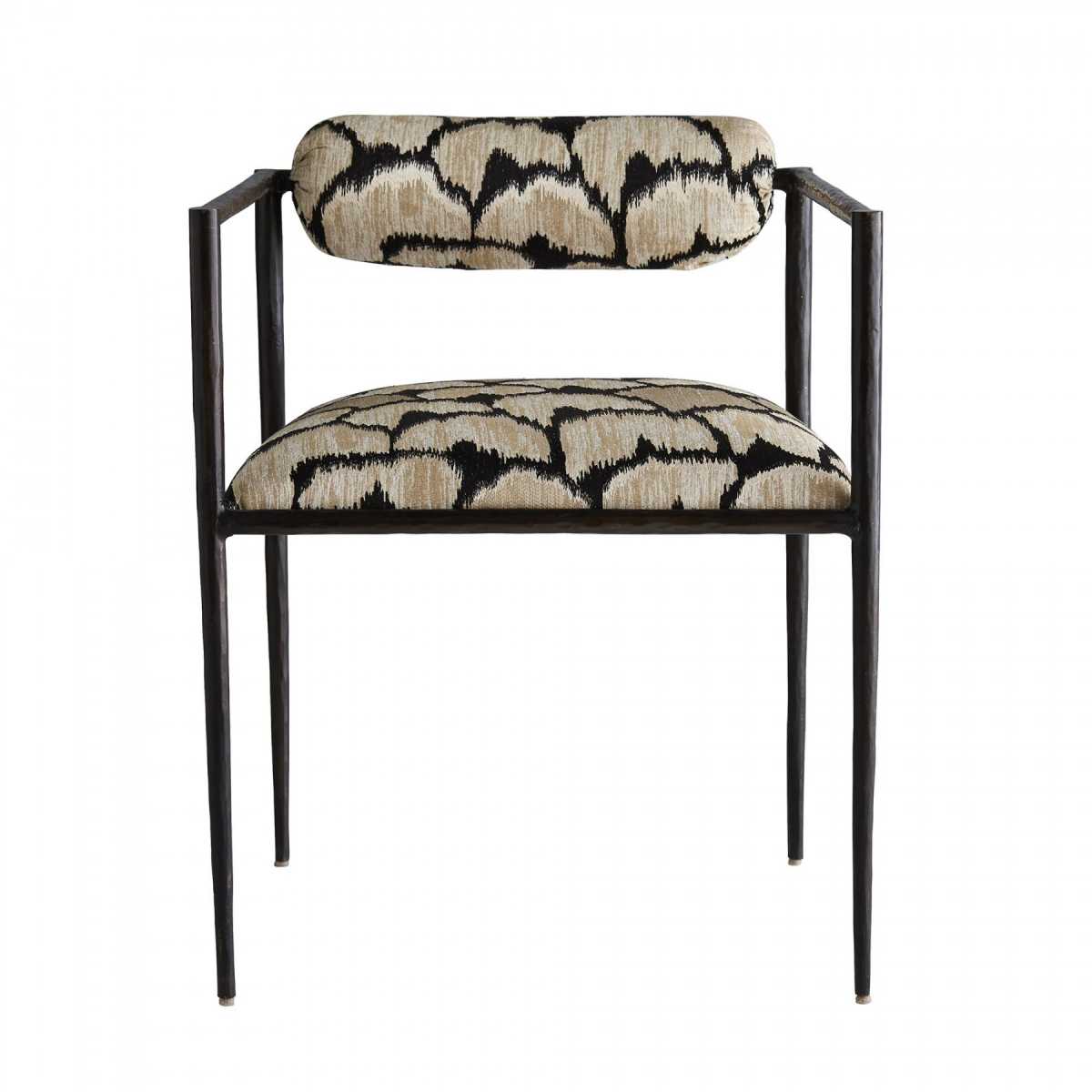 Forged Iron Barbana Chair Ocelot Embroidery - RSVP Style