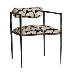 Forged Iron Barbana Chair Ocelot Embroidery - RSVP Style
