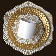 Alencon Gold Espresso Cup & Saucer Set of 2 - RSVP Style