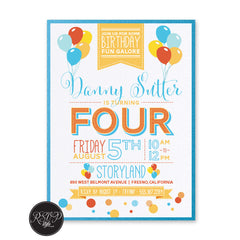 Balloon Party Birthday Invitation - RSVP Style