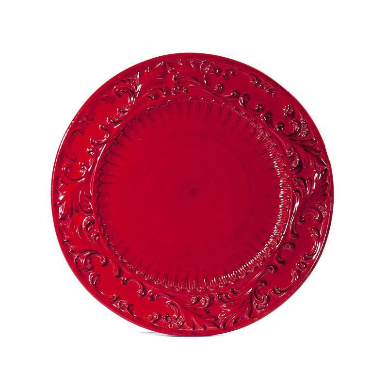 Baroque Red Round Platter - RSVP Style