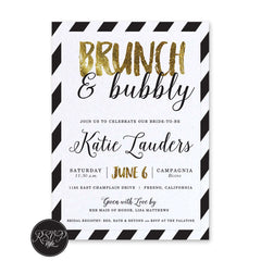 Brunch & Bubbly Bridal Shower Invitation - RSVP Style
