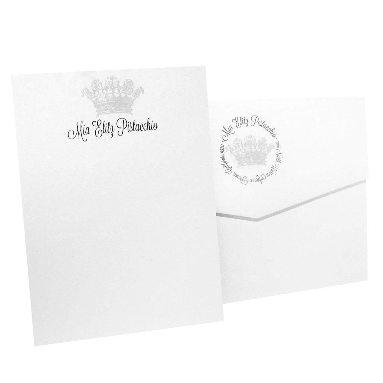 Crown Personalized Stationery - RSVP Style