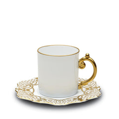 Alencon Gold Espresso Cup & Saucer Set of 2 - RSVP Style