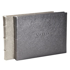 Leather Guest Book Metallic - RSVP Style