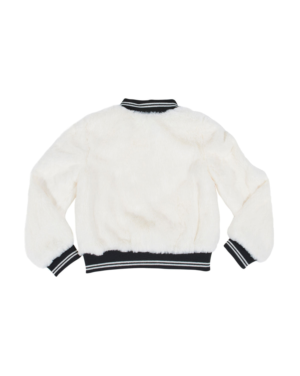 Ivory Faux Fur Patch Bomber - RSVP Style