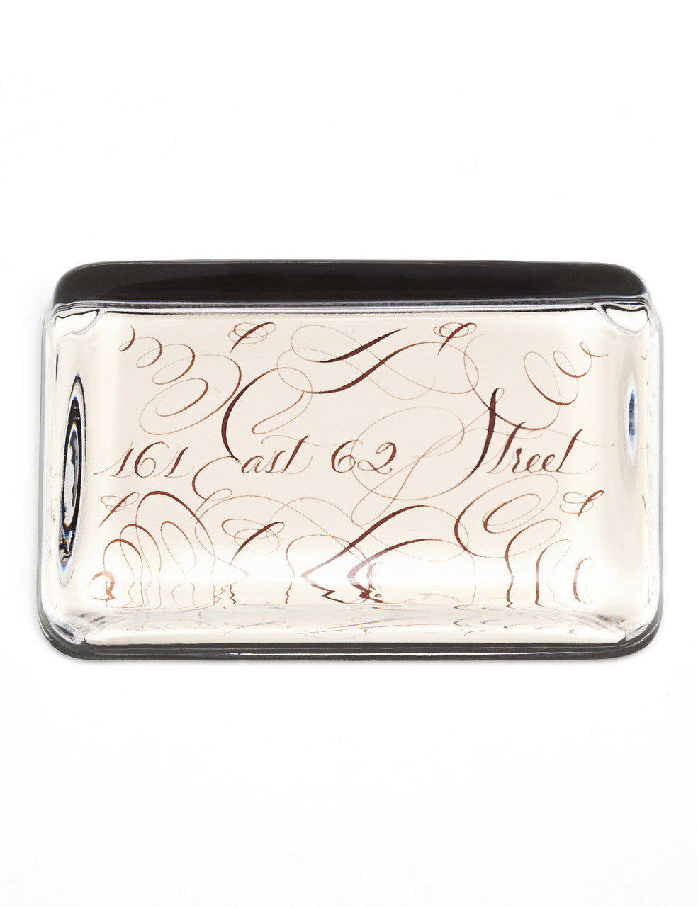 Glass Paperweight with Personalized Calligraphy Rectangle - RSVP Style