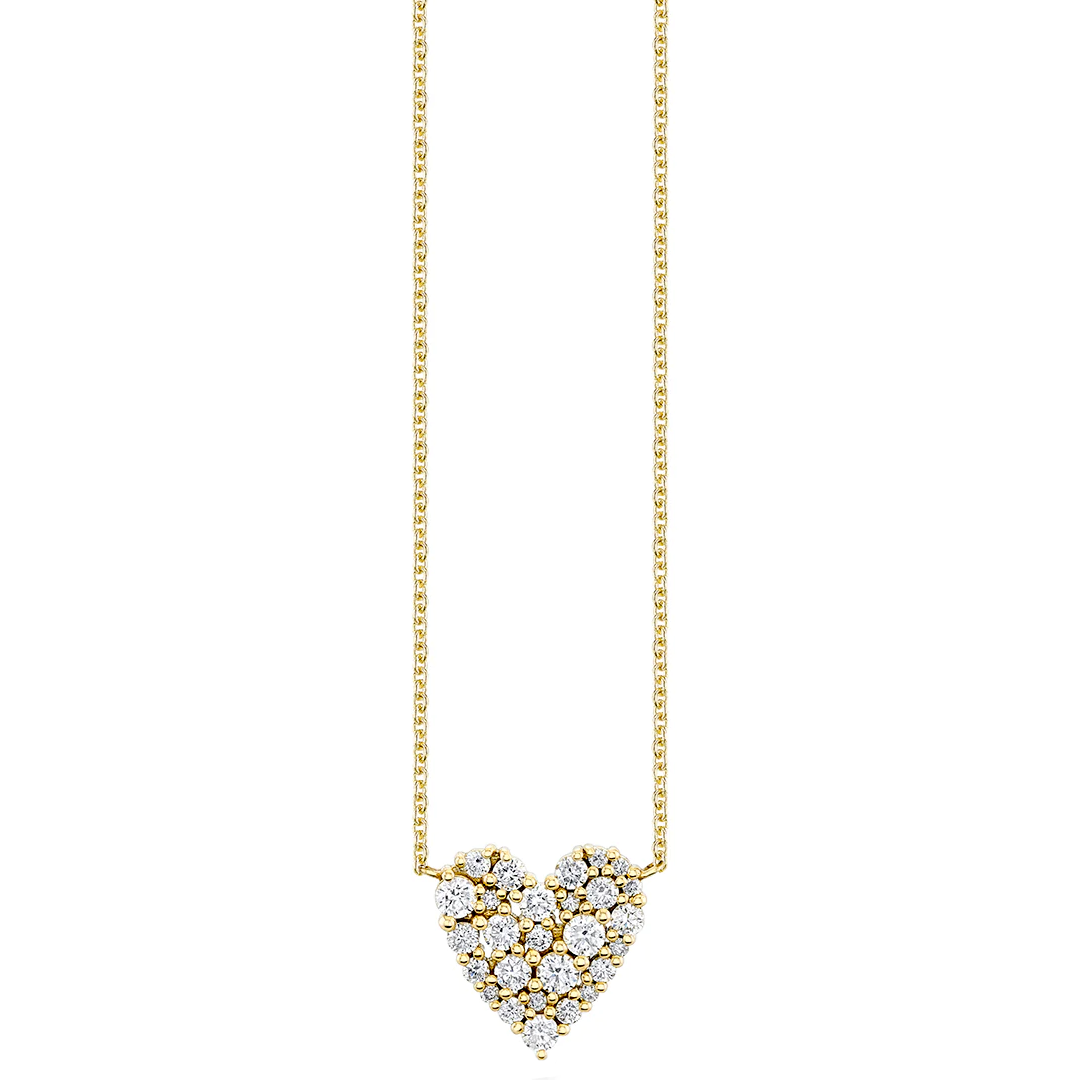 Heart Cocktail Gold & Diamond Necklace—Small, Sydney Evan - RSVP Style