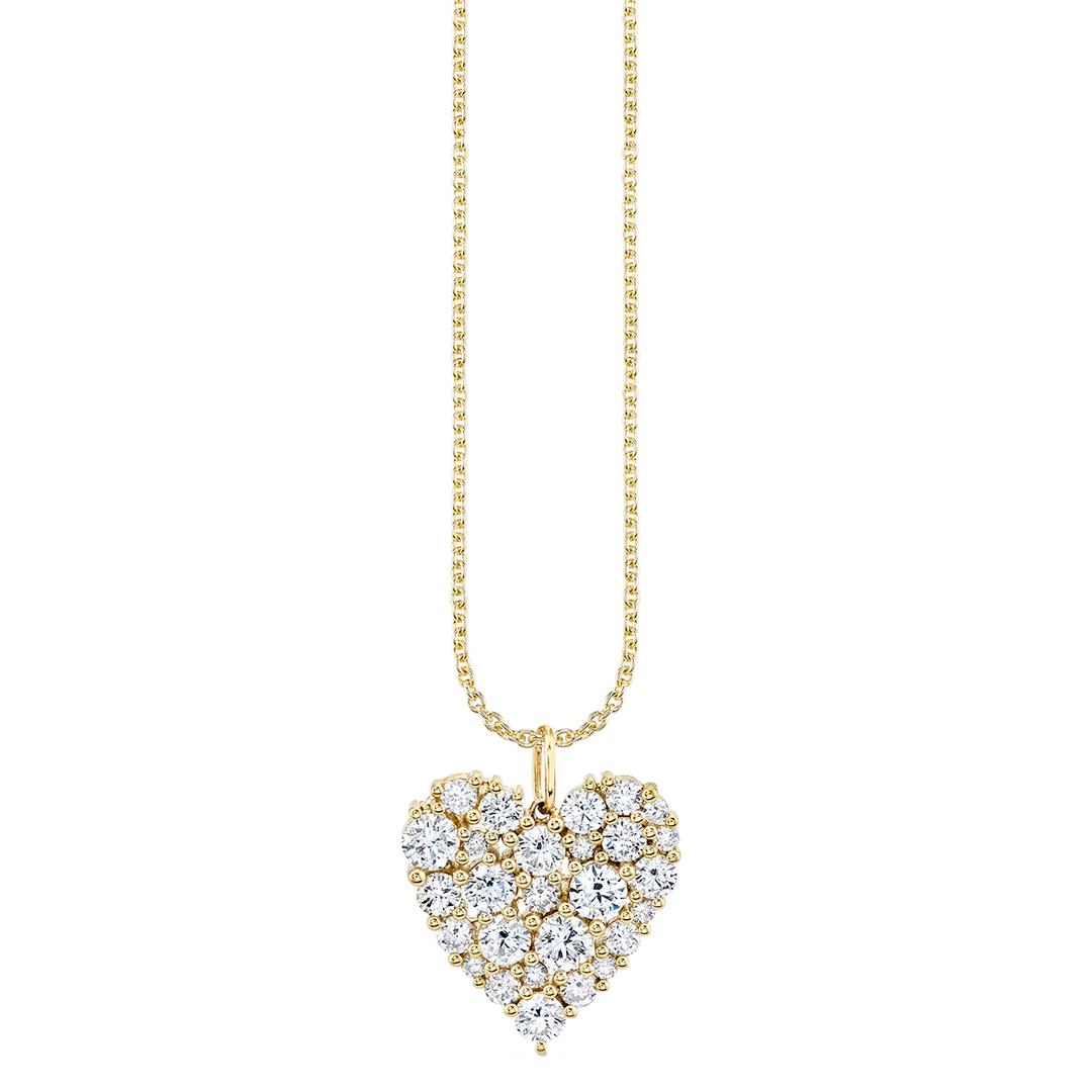 Heart Cocktail Charm Gold & Diamond Necklace—Large, Sydney Evan - RSVP Style