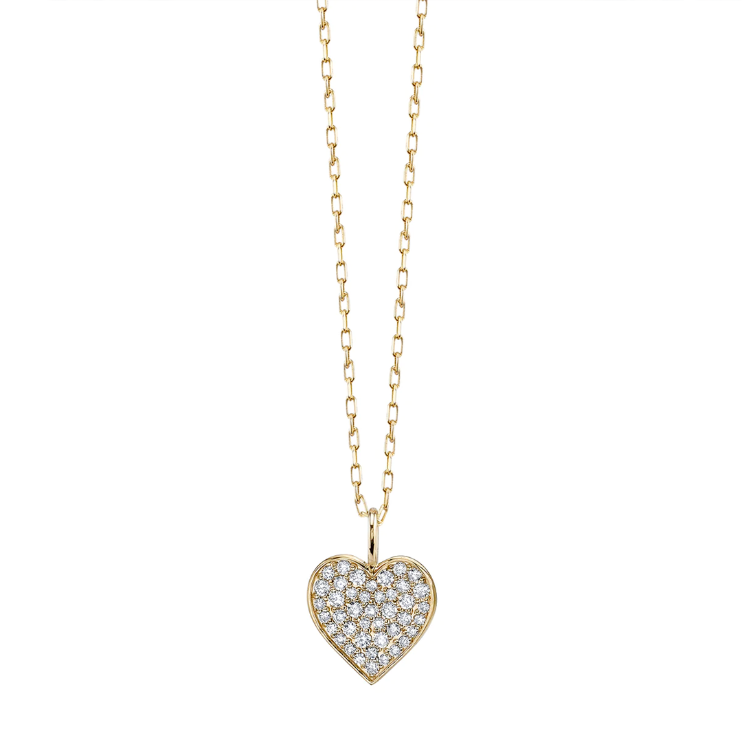 Heart Gold & Pavé Diamond Necklace—Mini, Sydney Evan - RSVP Style