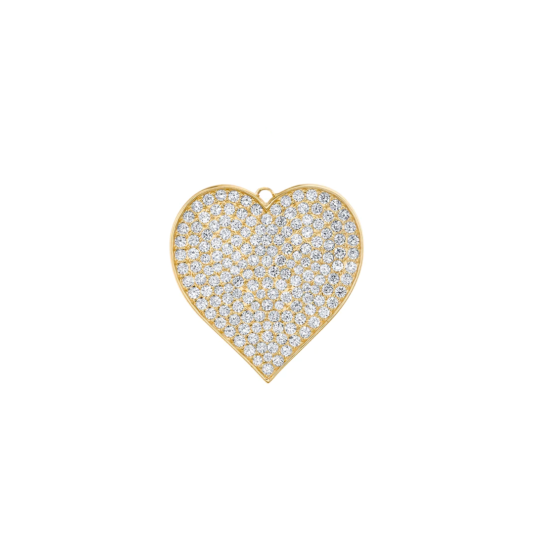Heart Gold & Pavé Diamond Necklace—Supersize, Sydney Evan - RSVP Style