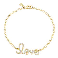 Love Gold Chain Bracelet, Sydney Evan - RSVP Style