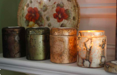 Mountain Fire Glass Candle Pot—Tobacco Bark - RSVP Style