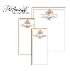 Customized Notepad Gift Set Fleur de Lis - RSVP Style