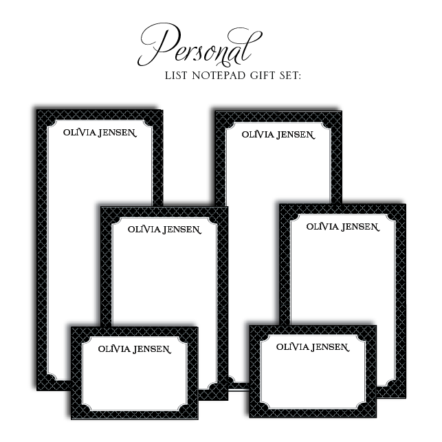 Customized Notepad Gift Set Black & White - RSVP Style