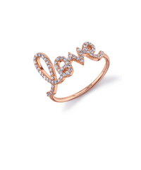 Gold & Pave Diamond Love Ring- Large - RSVP Style