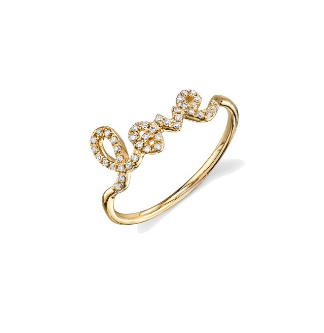 Gold & Pave Diamond Love Ring - RSVP Style
