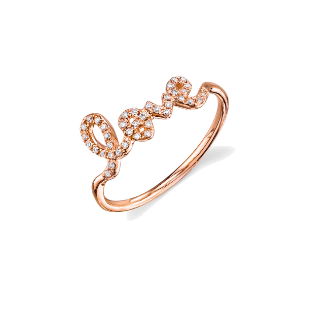 Gold & Pave Diamond Love Ring - RSVP Style