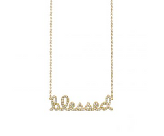 Small Gold & Diamond Blessed Necklace - RSVP Style