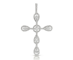 White Gold Diamond Cross Pendant - RSVP Style