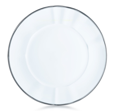 Simply Elegant White & Silver Salad Plate - RSVP Style