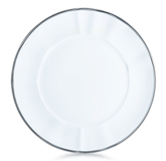 Simply Elegant White & Silver Salad Plate - RSVP Style