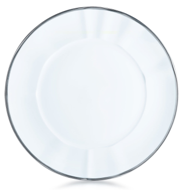 Simply Elegant White & Silver Dinner Plate - RSVP Style
