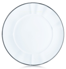 Simply Elegant White & Silver Dinner Plate - RSVP Style