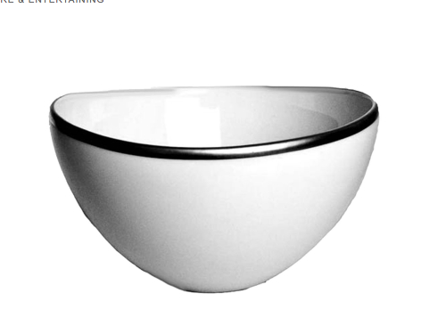 Simply Elegant White & Silver Bowl - RSVP Style