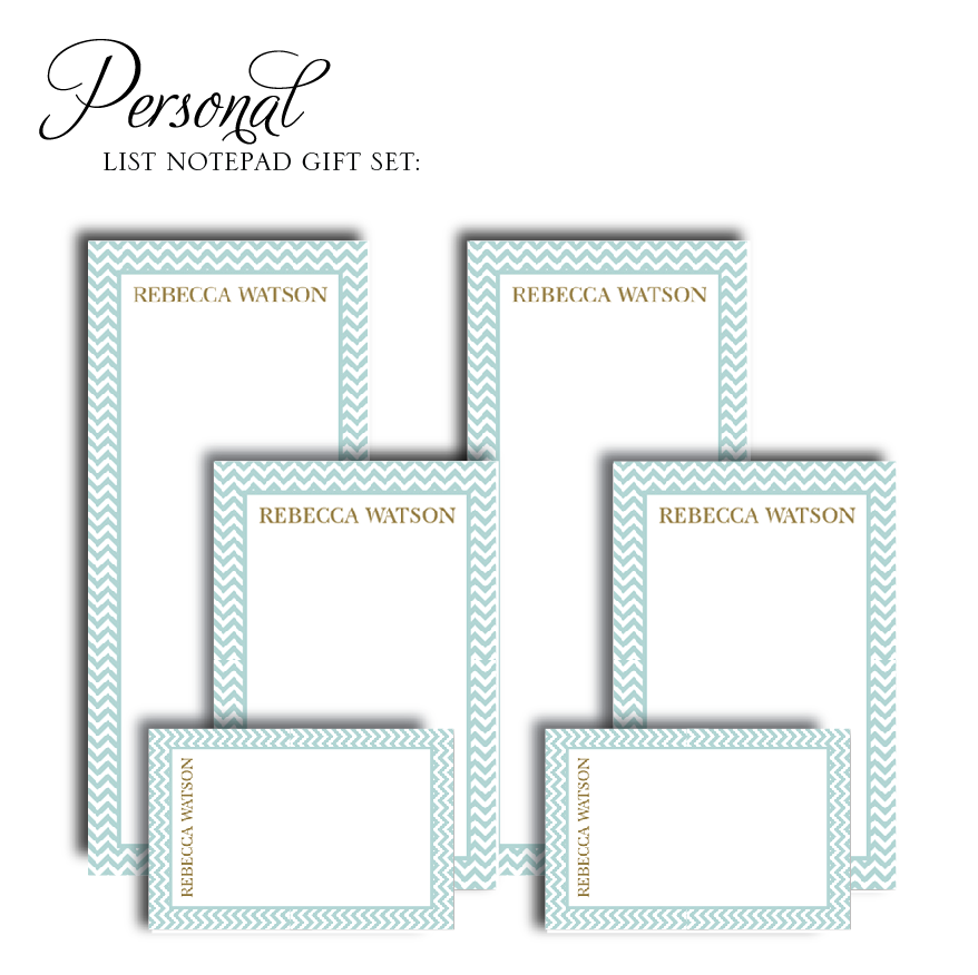 Customized Notepad Gift Set Chevron - RSVP Style